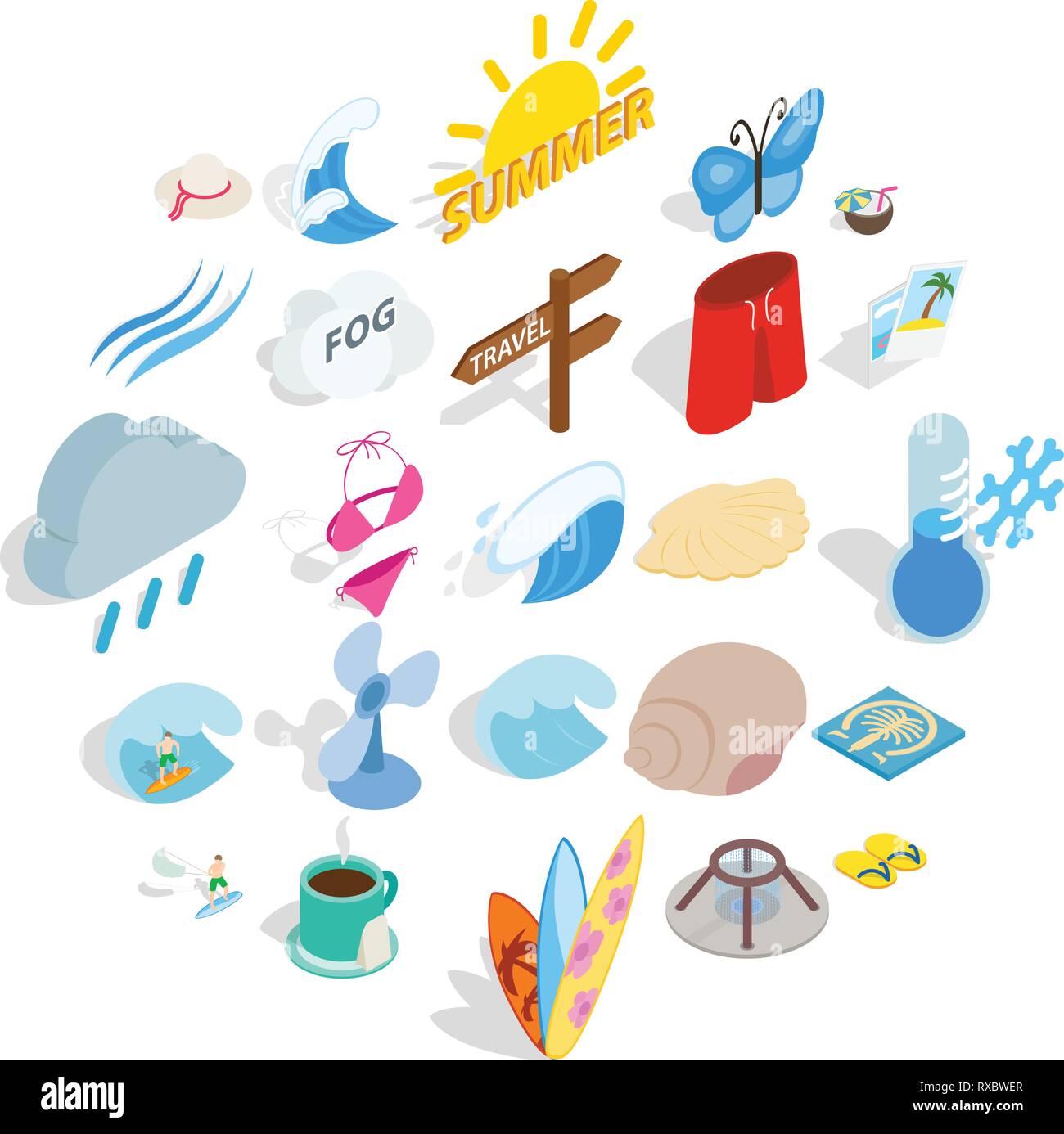 Heat icons set, isometric style Stock Vector Image & Art - Alamy