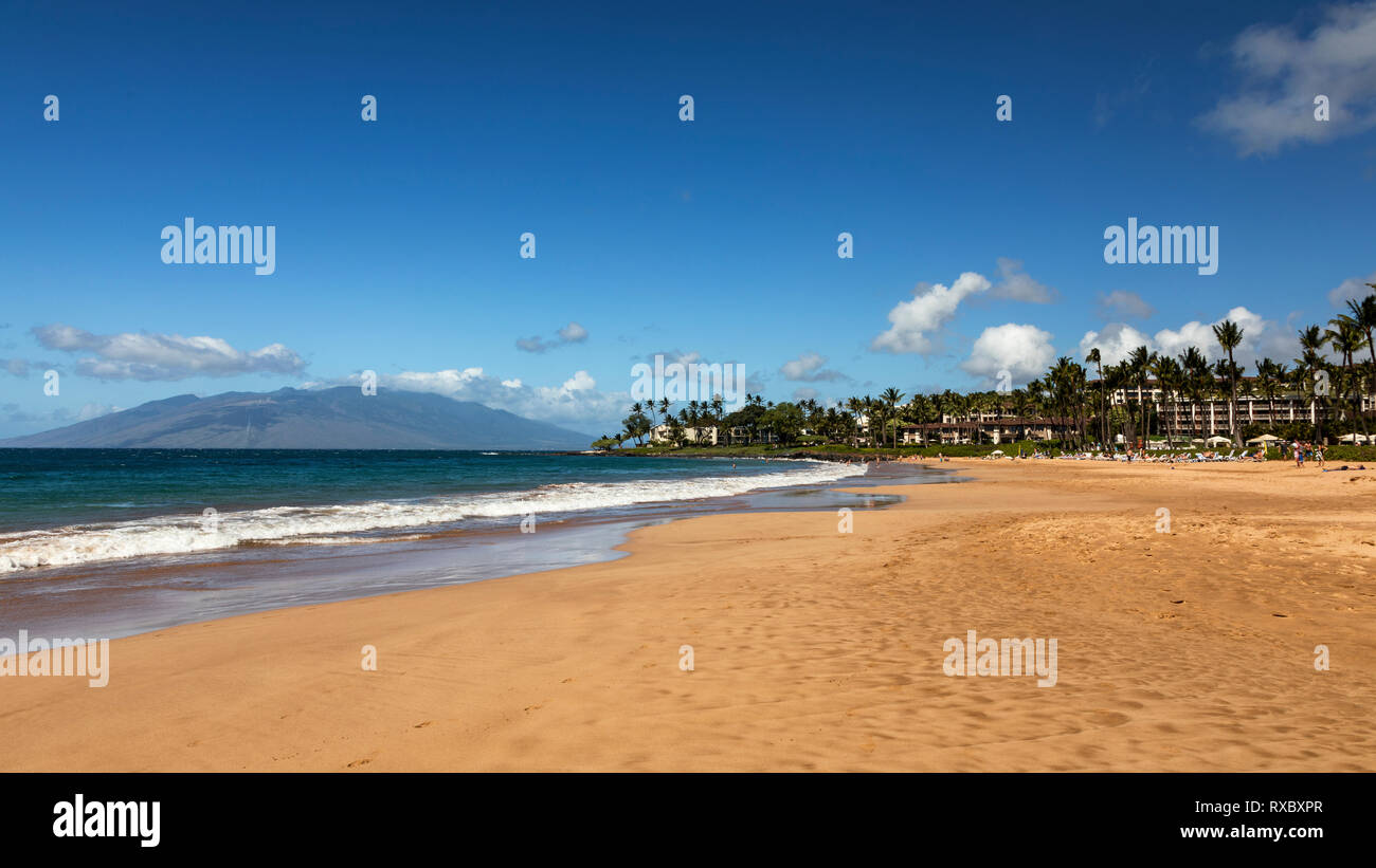 Beautiful beach at Wailea, Maui, Hawaii Stock Photo