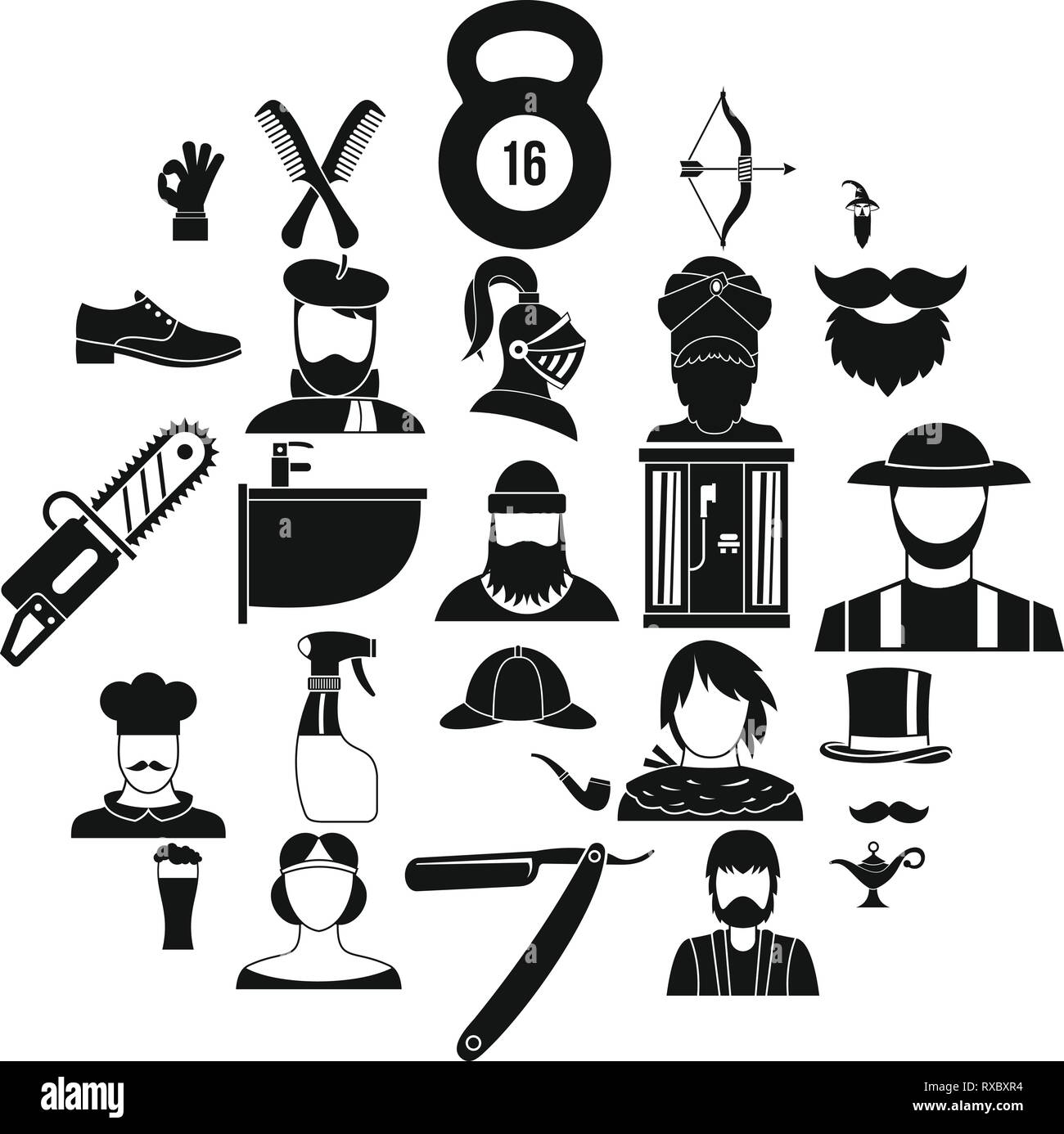 Haircuts icons set, simple style Stock Vector Image & Art Alamy