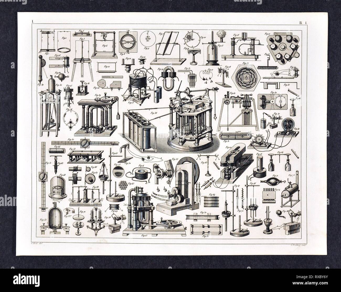1849 Bilder Atlas Print of Scientific Equipment and Apparatuses used in the Laboratory for various Science Experiments Stock Photo
