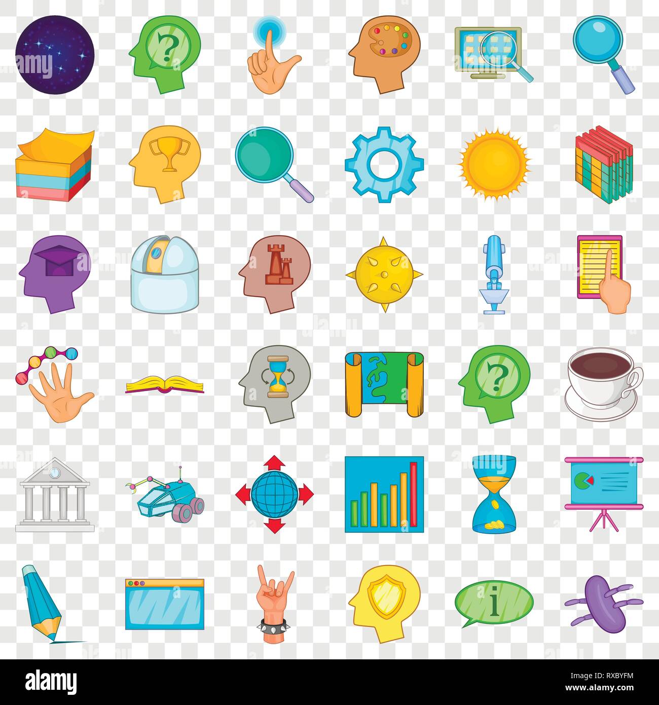 Brainstorm icons set, cartoon style Stock Vector Image & Art - Alamy