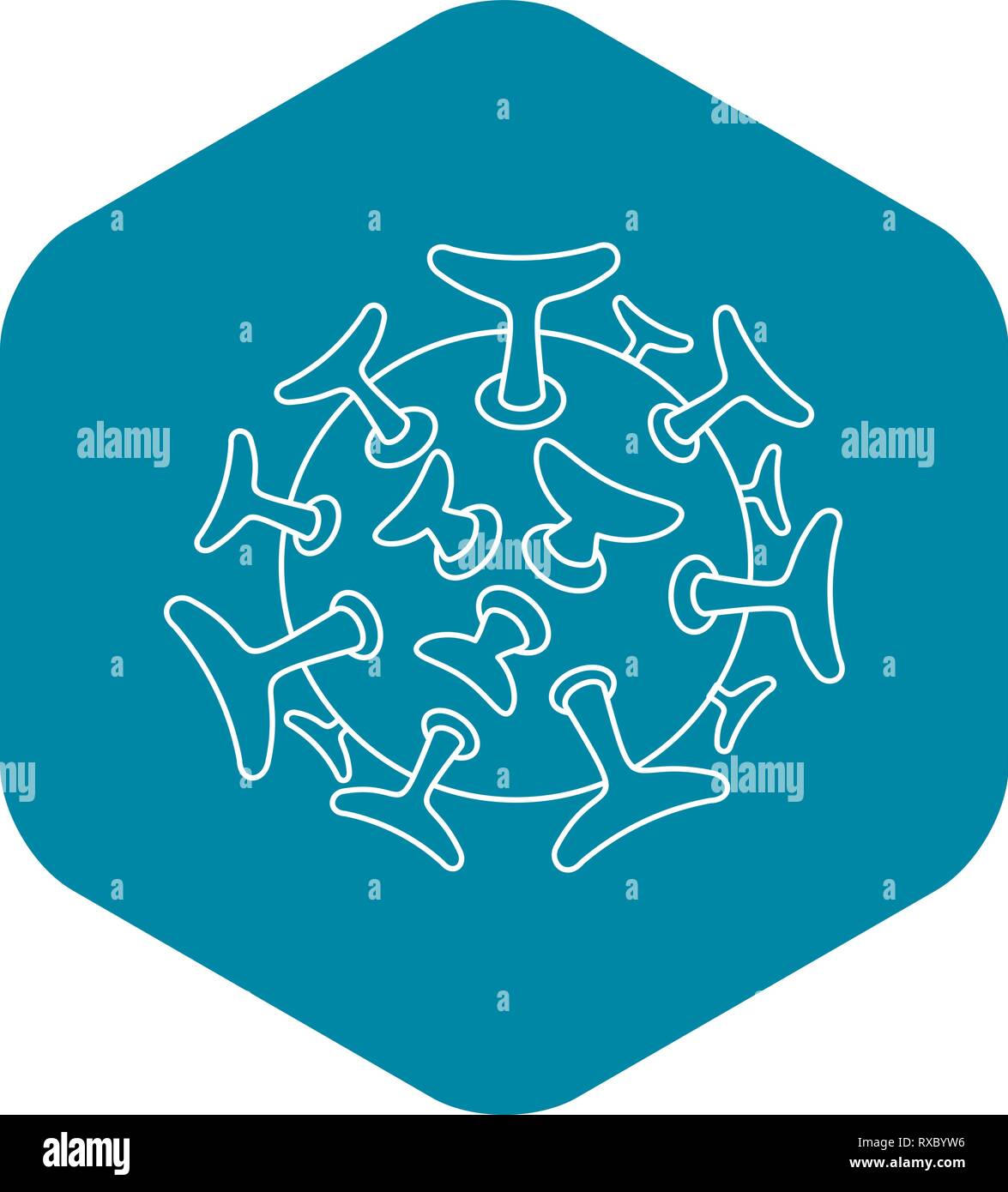 Round viral bacteria icon, outline style Stock Vector Image & Art - Alamy