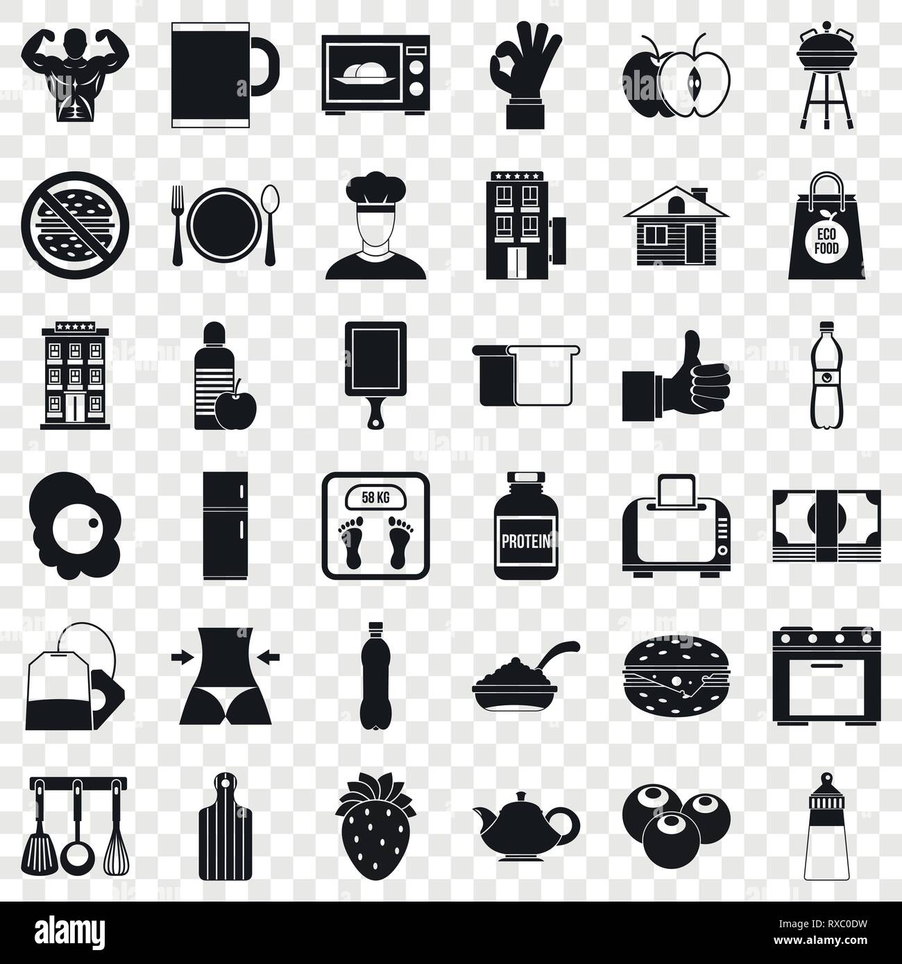 Breakfast icons set, simple style Stock Vector Image & Art - Alamy