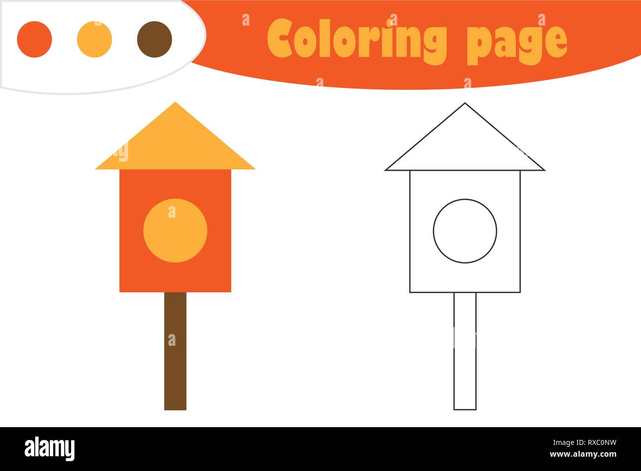 Netbox Colouring In Nesting box in cartoon style, coloring page, spring education paper ...