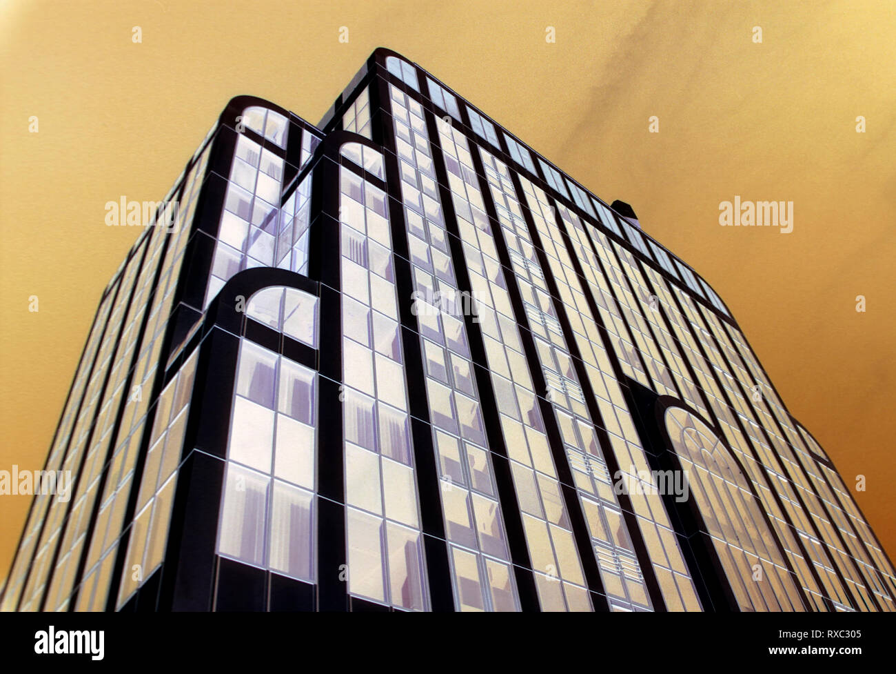 A negative coloured office building Stock Photo - Alamy