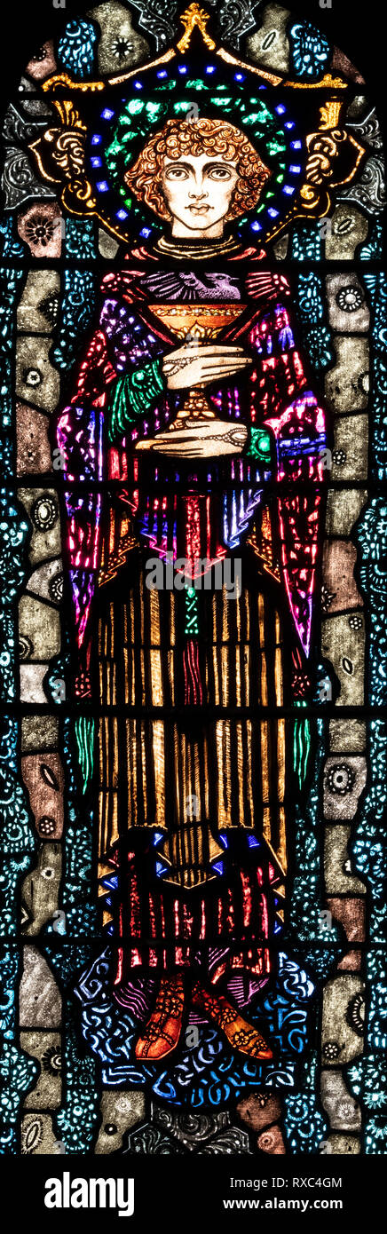 St. Tarcisius, Patron Saint of Alter Servers & First Communicants, who was martyred in the third century, St. Oswald & St. Edmund Church, Manchester Stock Photo