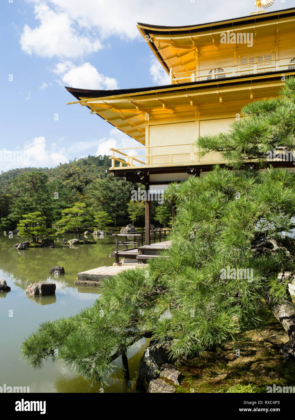 Kyoto, Japan - 14 Oct 2018: Kinkaku-ji, 'Temple of the Golden Pavilion', Zen Buddhist temple in Kyoto, Japan. Stock Photo