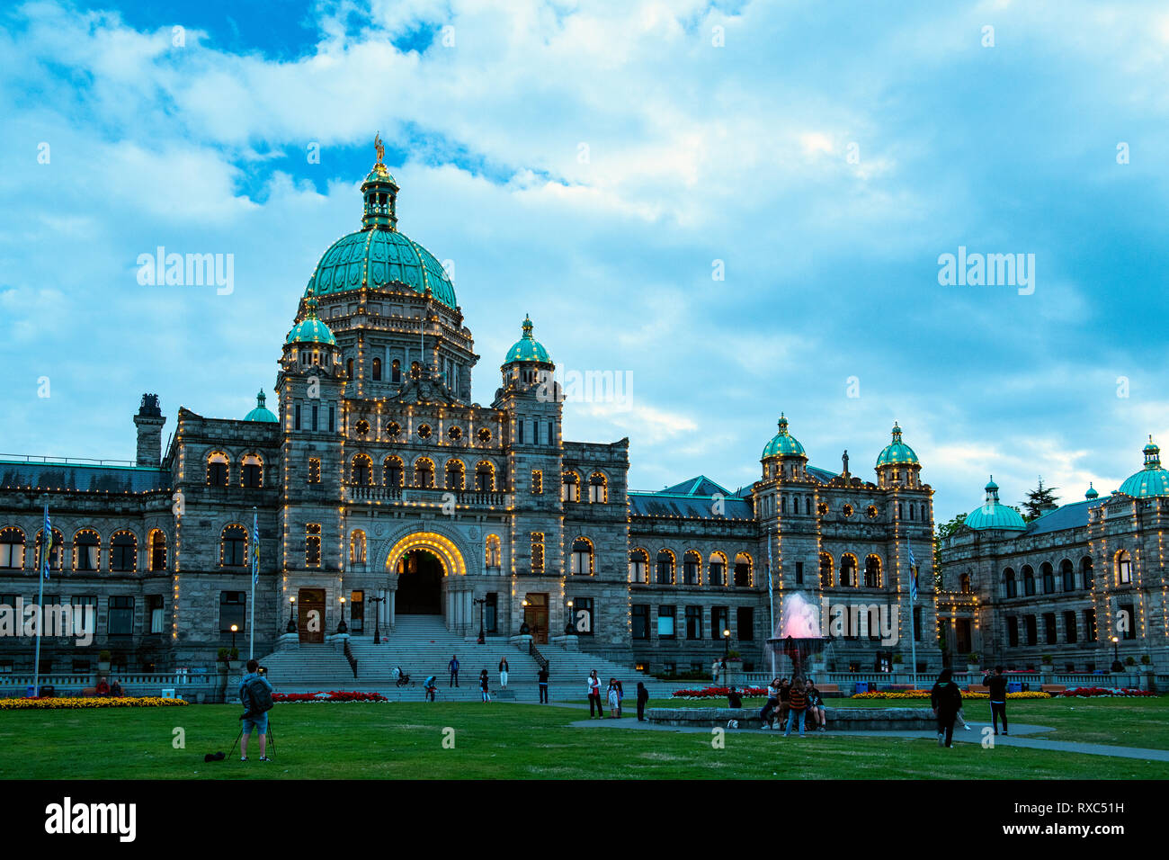 BC Parliament Buildings (Legislature), Victoria downtown, BC, Canada Stock Photo