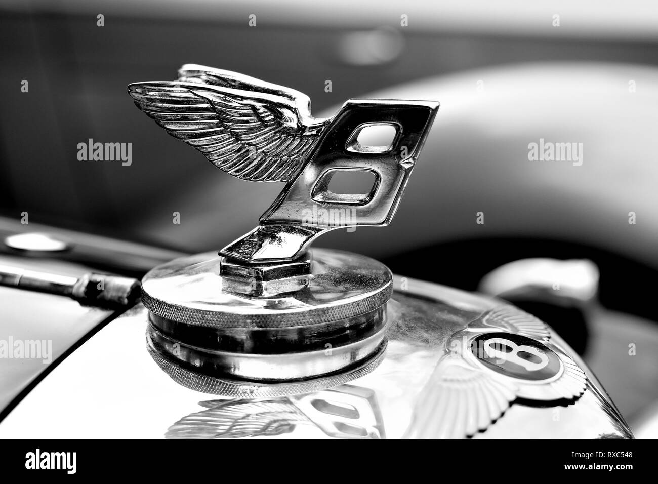 Vintage Bentley bonnet ornament Stock Photo