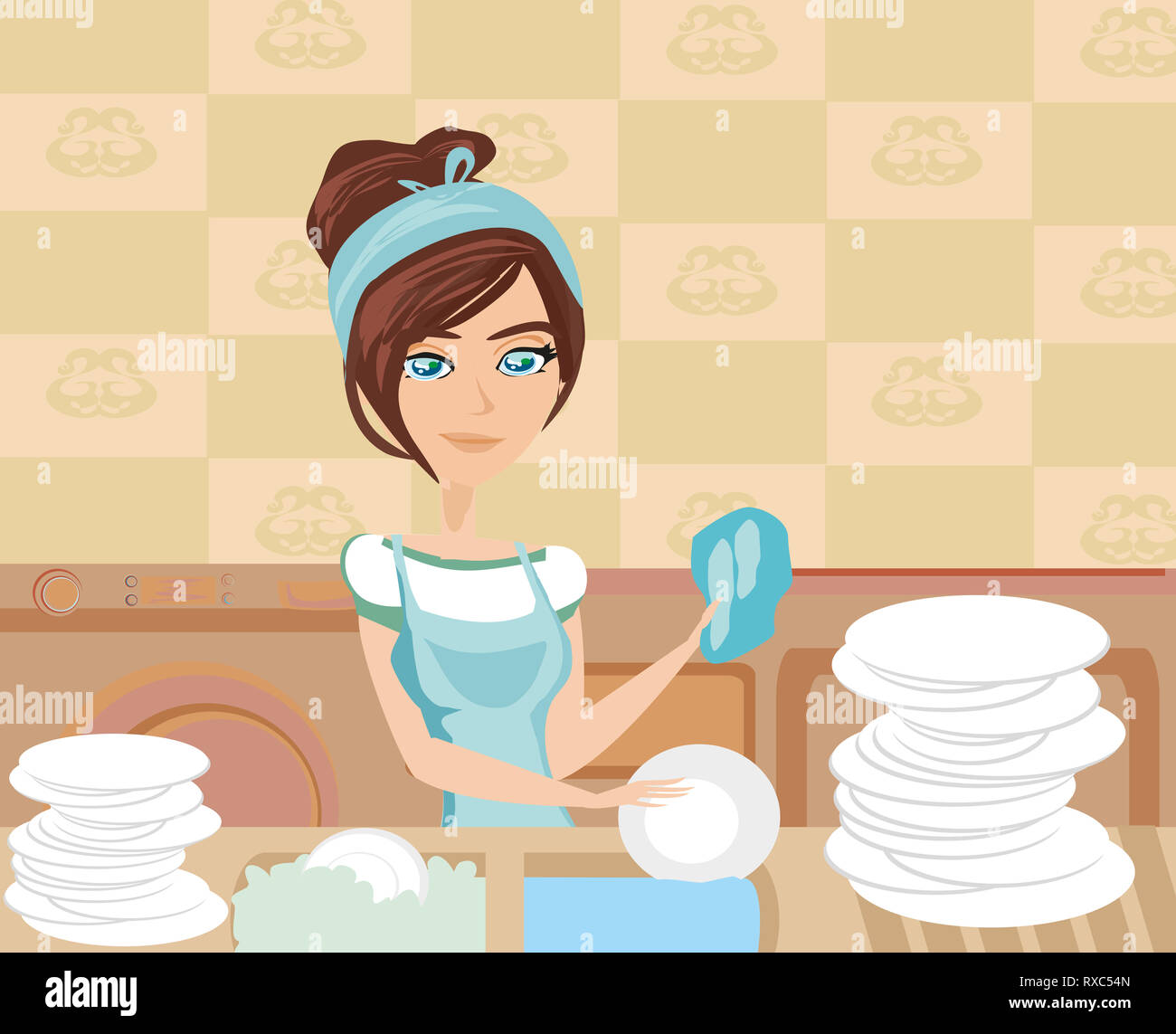 24,770 Woman Washing Dishes Images, Stock Photos, 3D objects, & Vectors