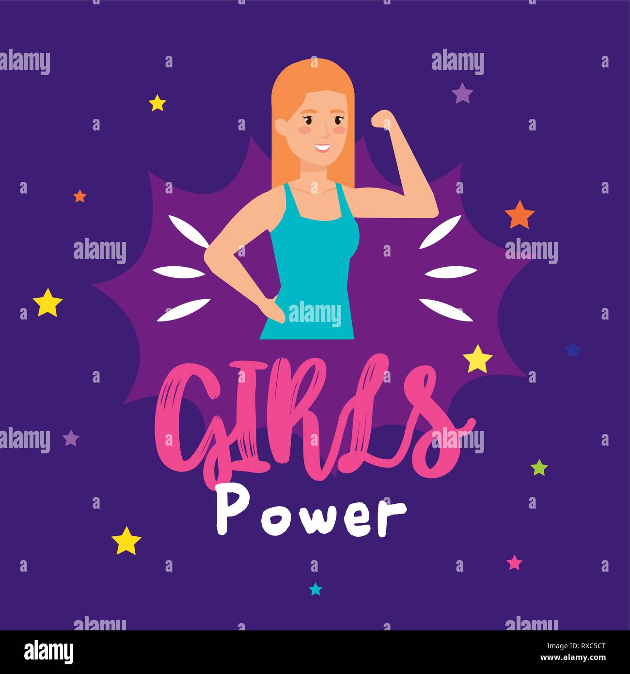 power girl strong character Stock Vector Image & Art - Alamy