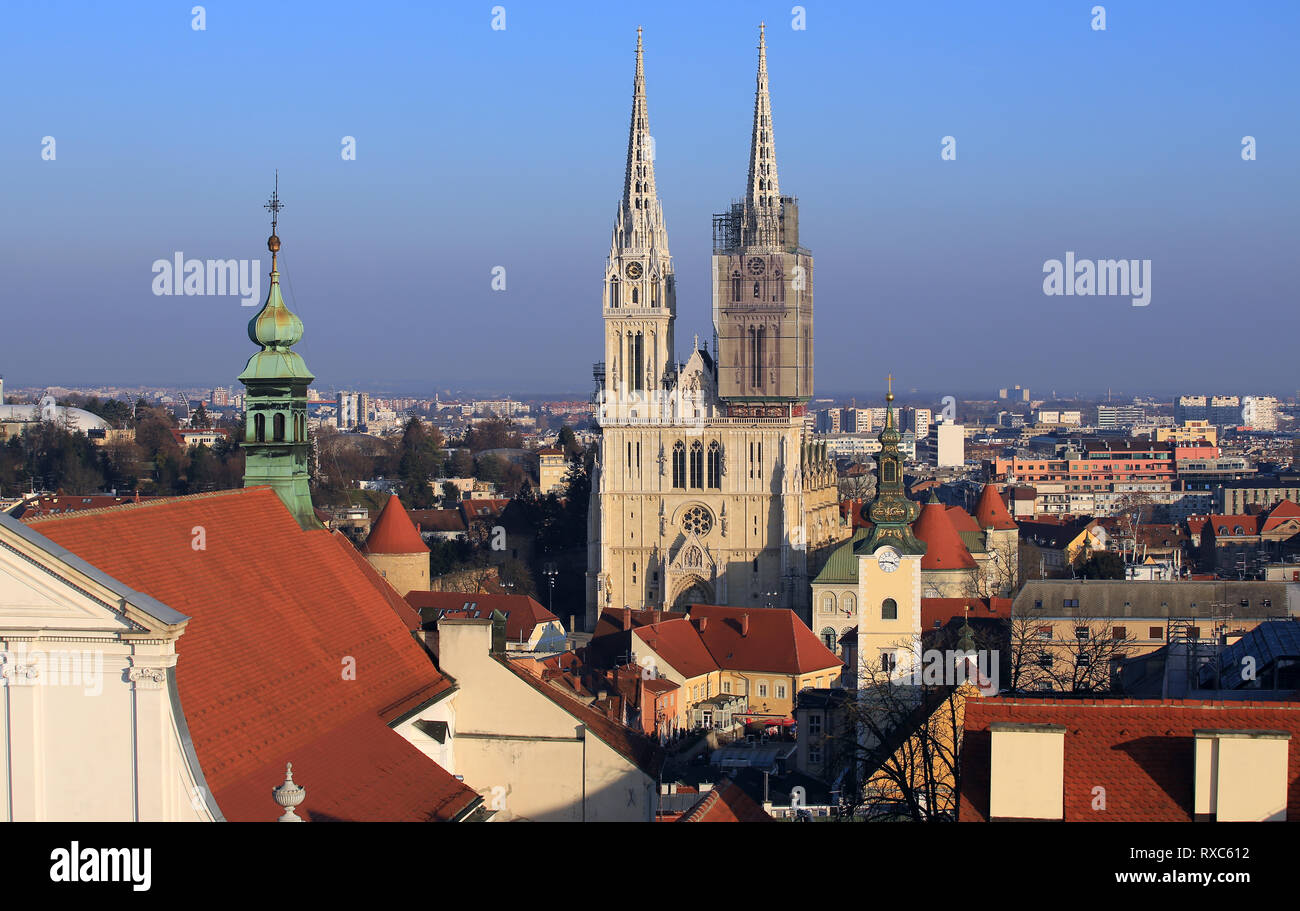 zagreb rooftop skyline Stock Photo Alamy
