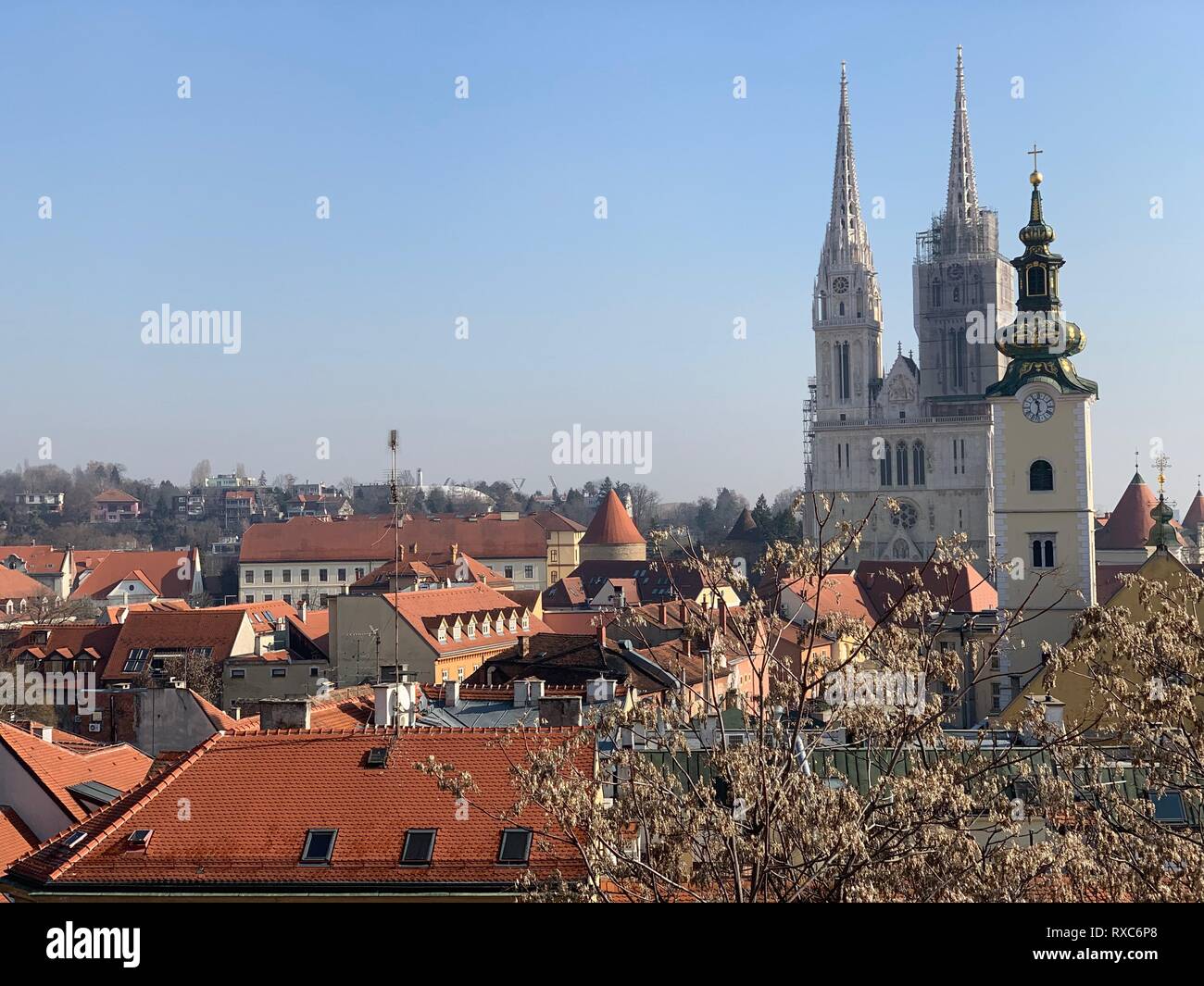 zagreb rooftop skyline Stock Photo - Alamy