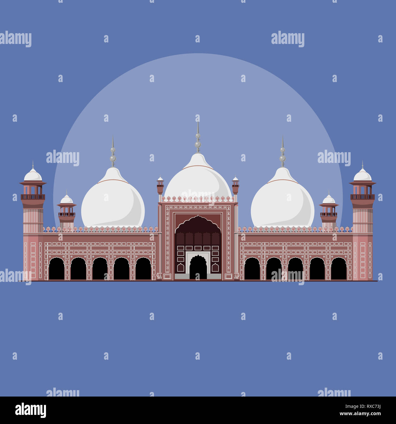 How to draw Badshahi Mosque, Lahore