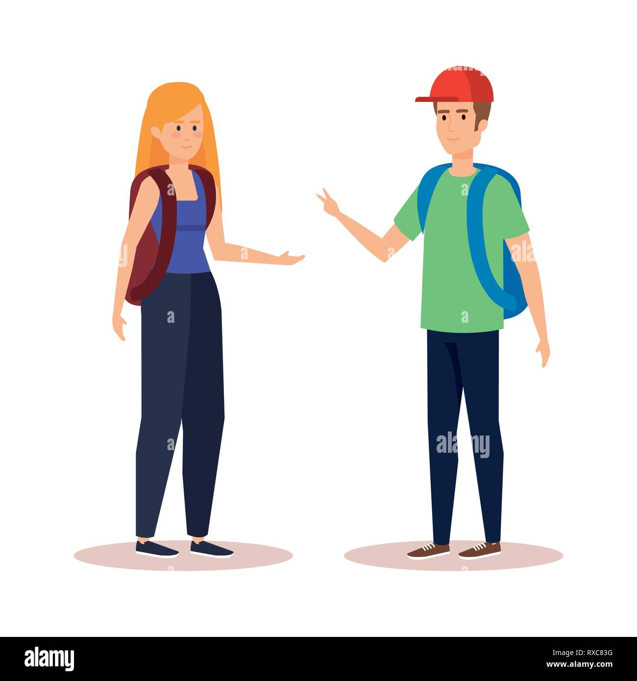 Attractive young man backpack Stock Vector Images - Alamy