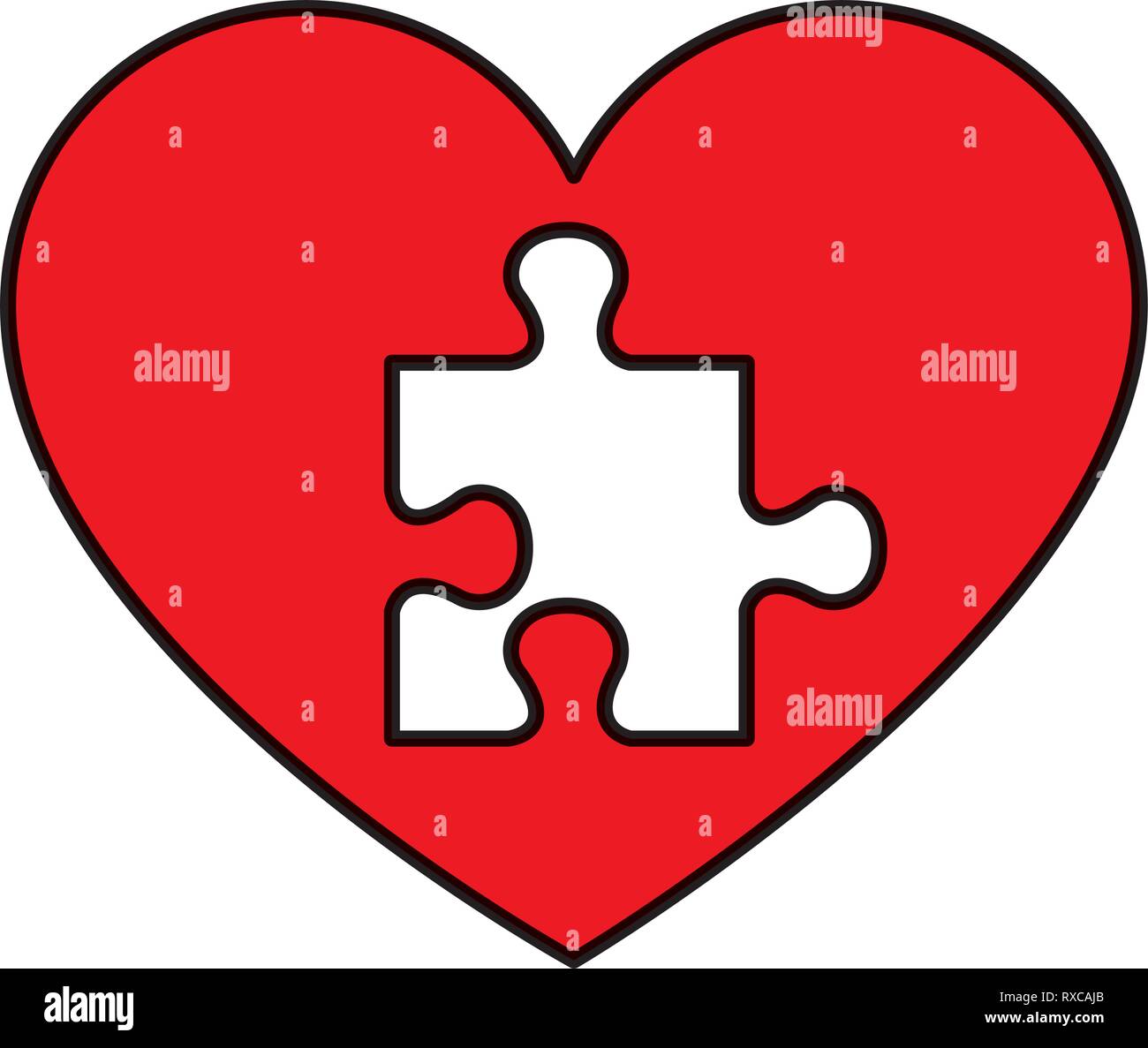 heart with puzzle pieces Stock Vector Image & Art - Alamy