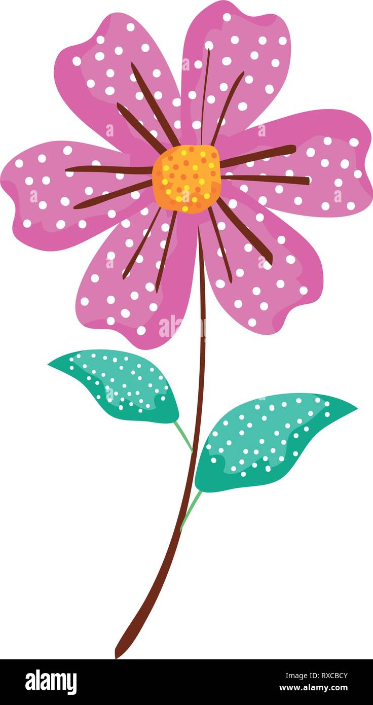 beautiful flower and leafs decorative icon Stock Vector Image & Art - Alamy