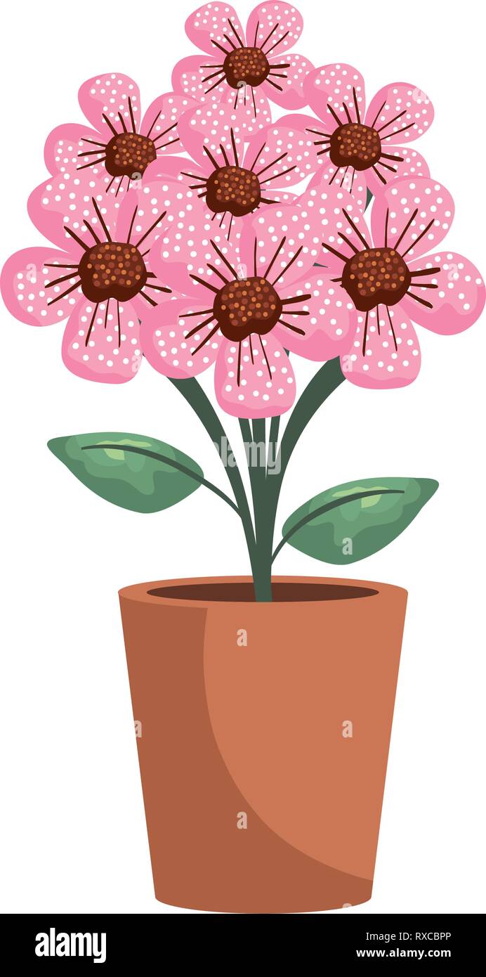 floral decoration in clay pot Stock Vector Image & Art - Alamy