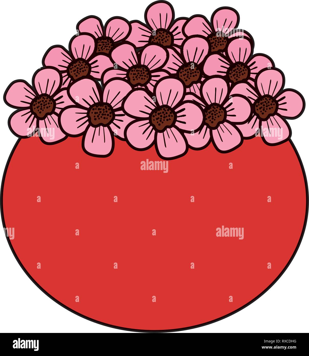 floral decoration in ceramic pot Stock Vector Image & Art - Alamy