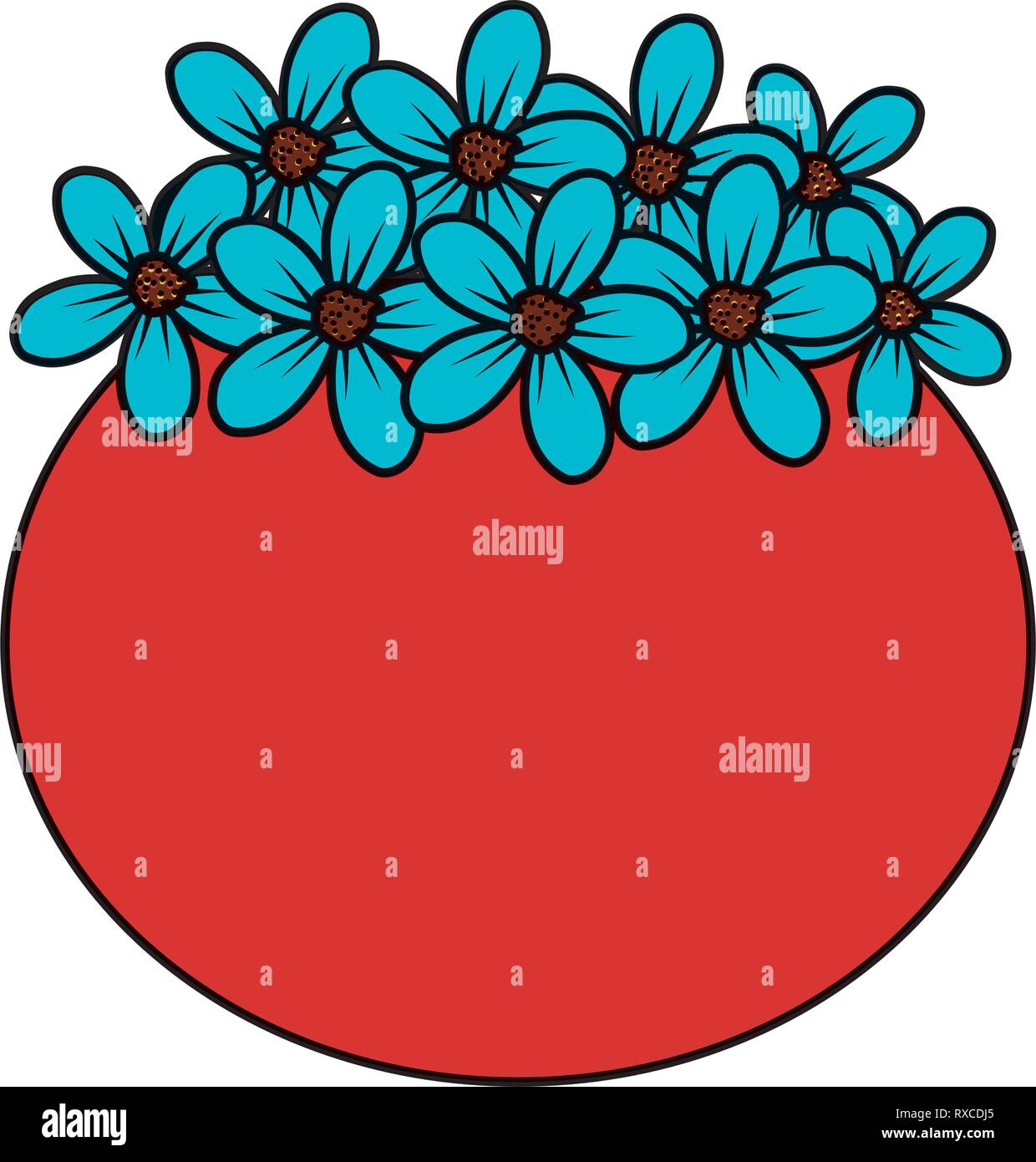 floral decoration in ceramic pot Stock Vector Image & Art - Alamy