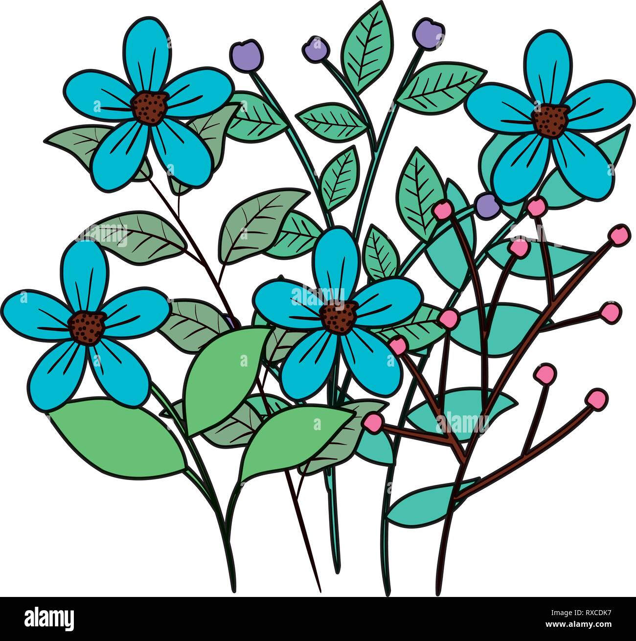 beautiful flowers decorative icon Stock Vector Image & Art - Alamy