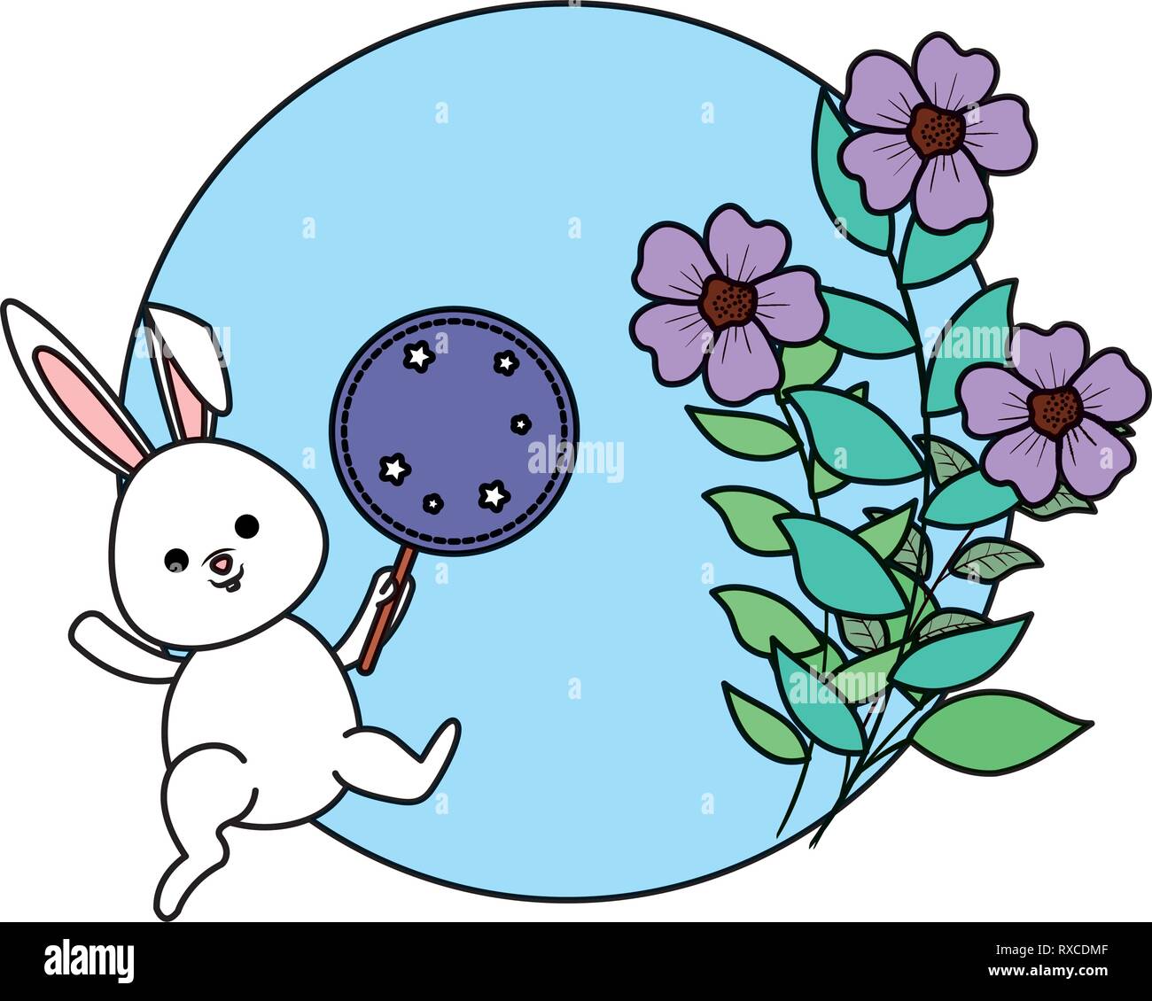 Cute animal circular frame vector Stock Vector Images - Alamy