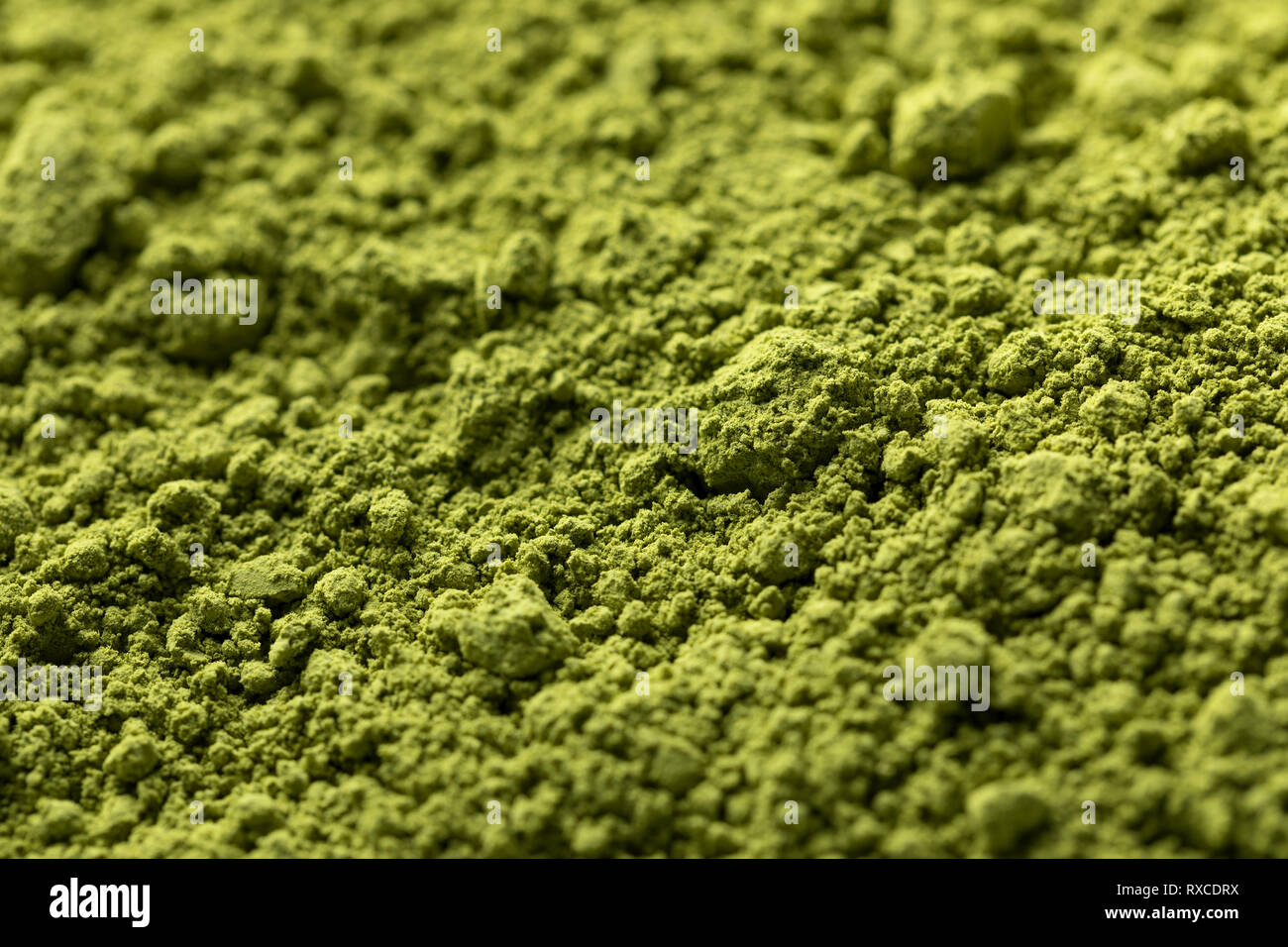 Japanese green Matcha tea full frame close up Stock Photo