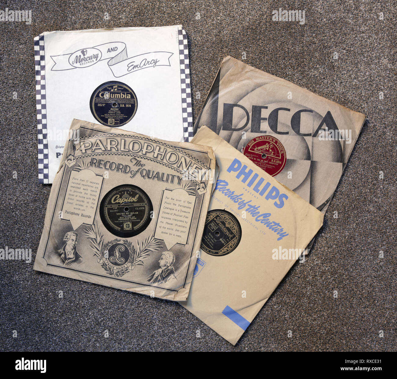 A selection of old 78 rpm vinyl records Stock Photo Alamy