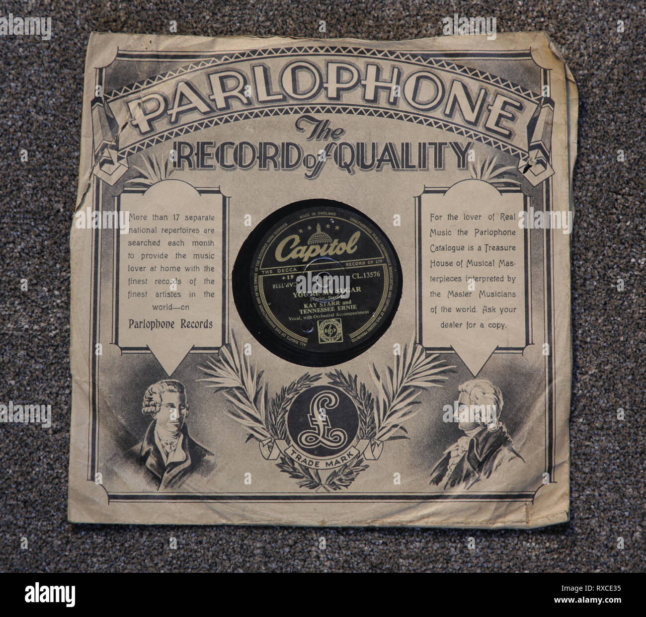 An old 78 rpm gramophone record Stock Photo Alamy