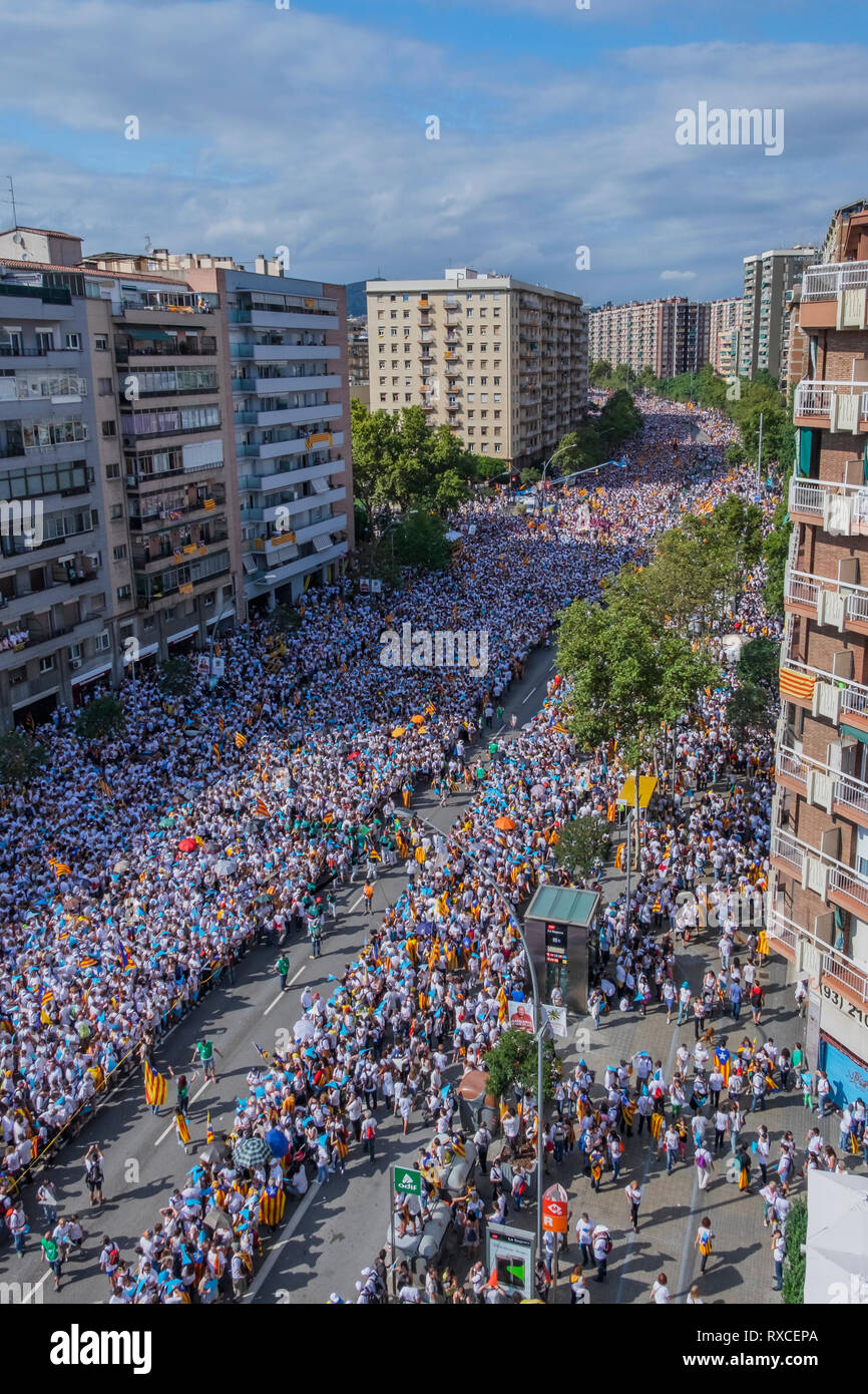 Catalan National Day celebration 11/09/2015 Stock Photo