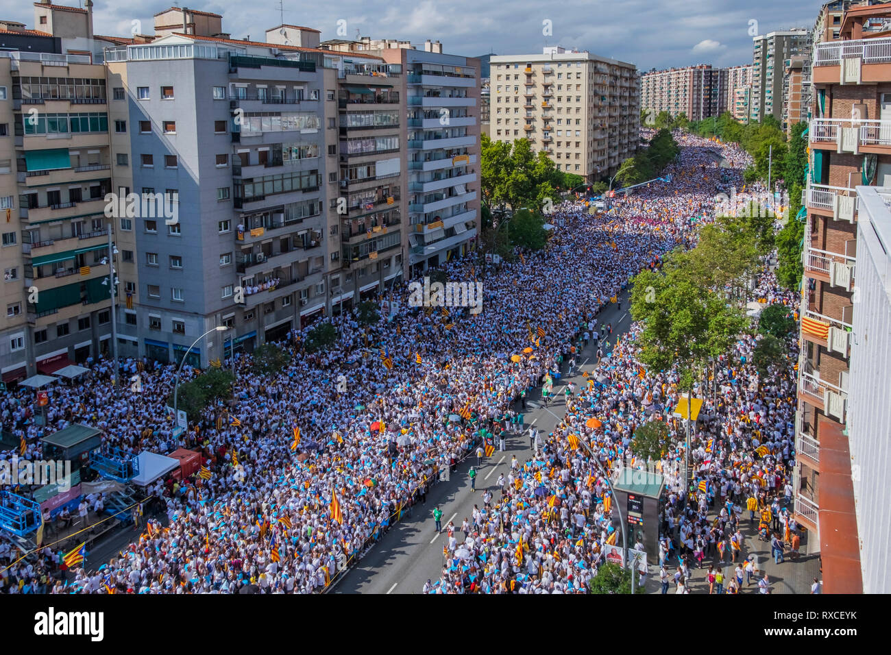Catalan National Day celebration 11/09/2015 Stock Photo