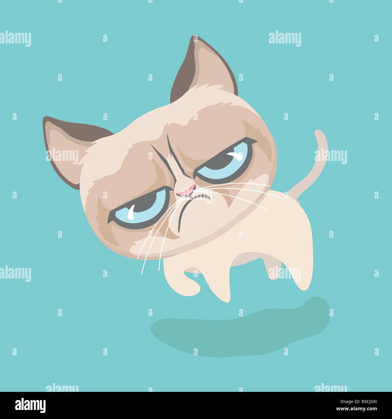 Cute Grumpy Cat Vector Illustration Stock Vector Image And Art Alamy