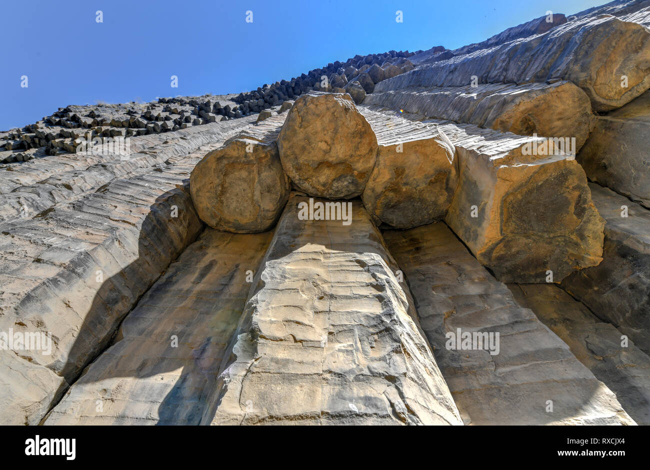 Unique geological wonder Symphony of the Stones near Garni, Armenia Stock Photo