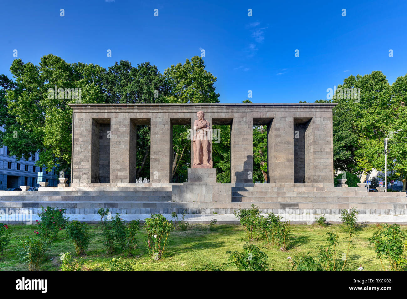 Shahumyan Square in Yerevan, Armenia. Stepan Georgevich Shaumian was a Bolshevik revolutionary and politician active throughout the Caucasus. Stock Photo
