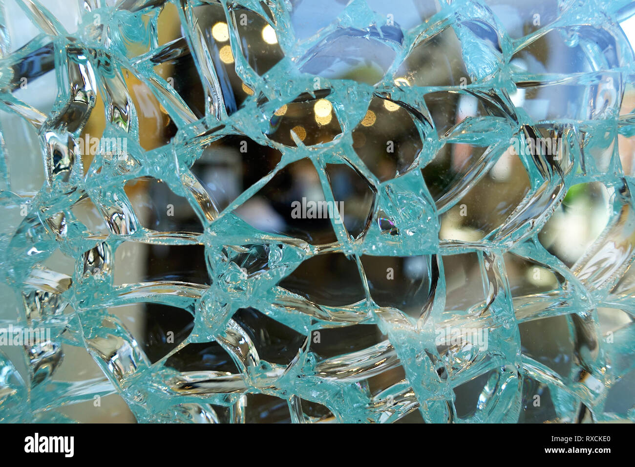 Smashed glass window Stock Photo - Alamy