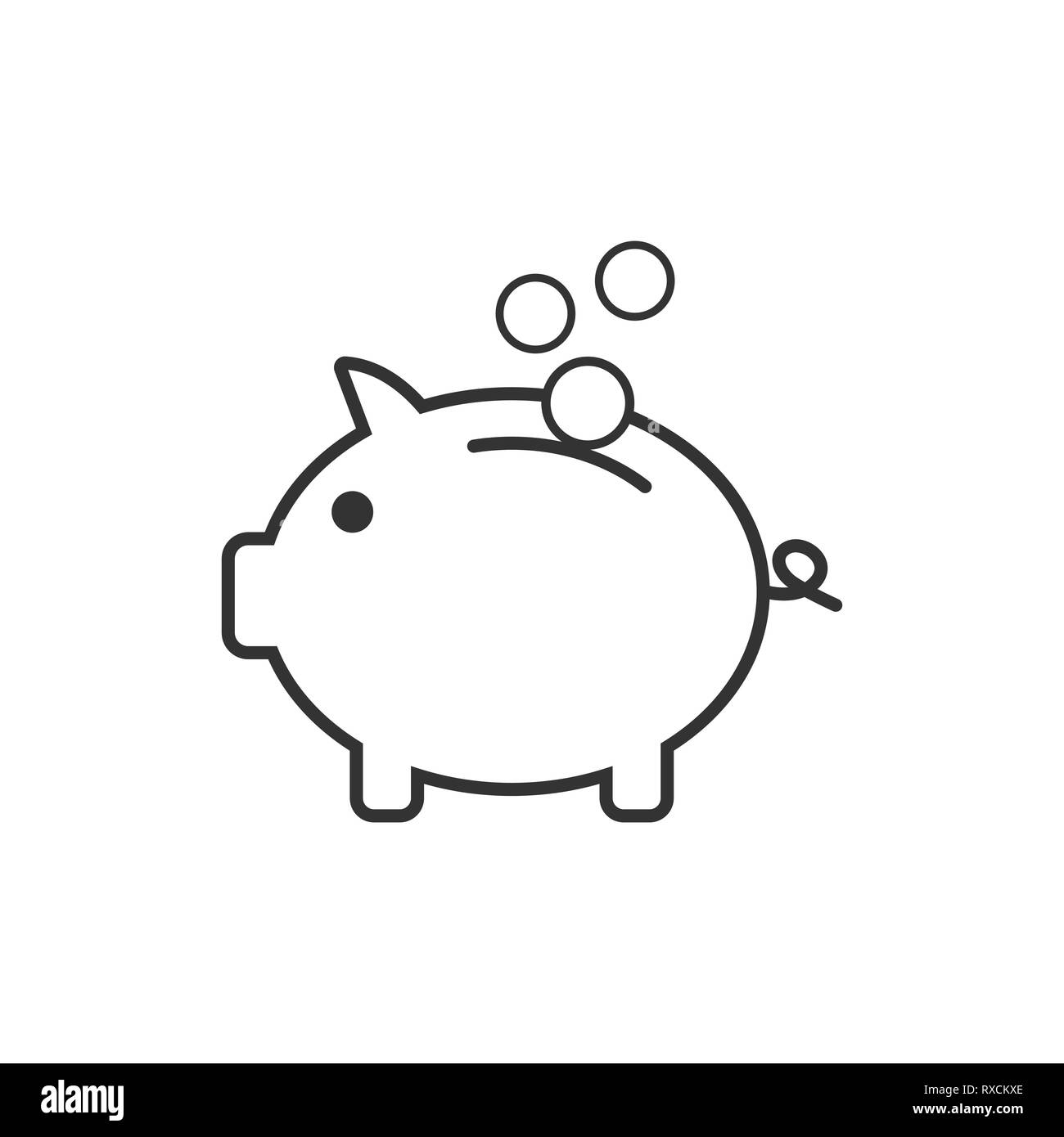 Bank, finance money pig saving icon Stock Vector