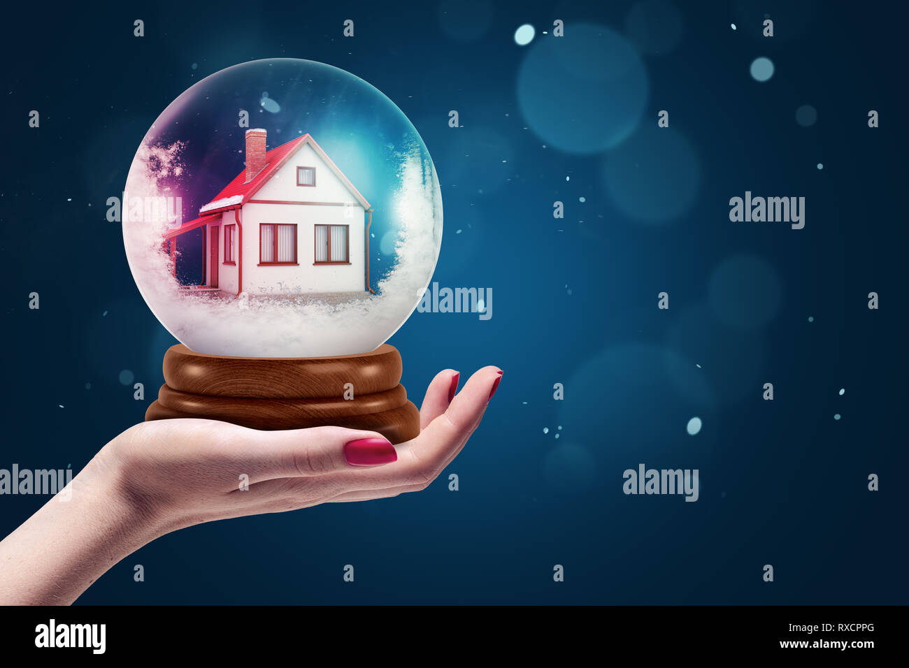 Woman holding up crystal ball hi-res stock photography and images - Alamy