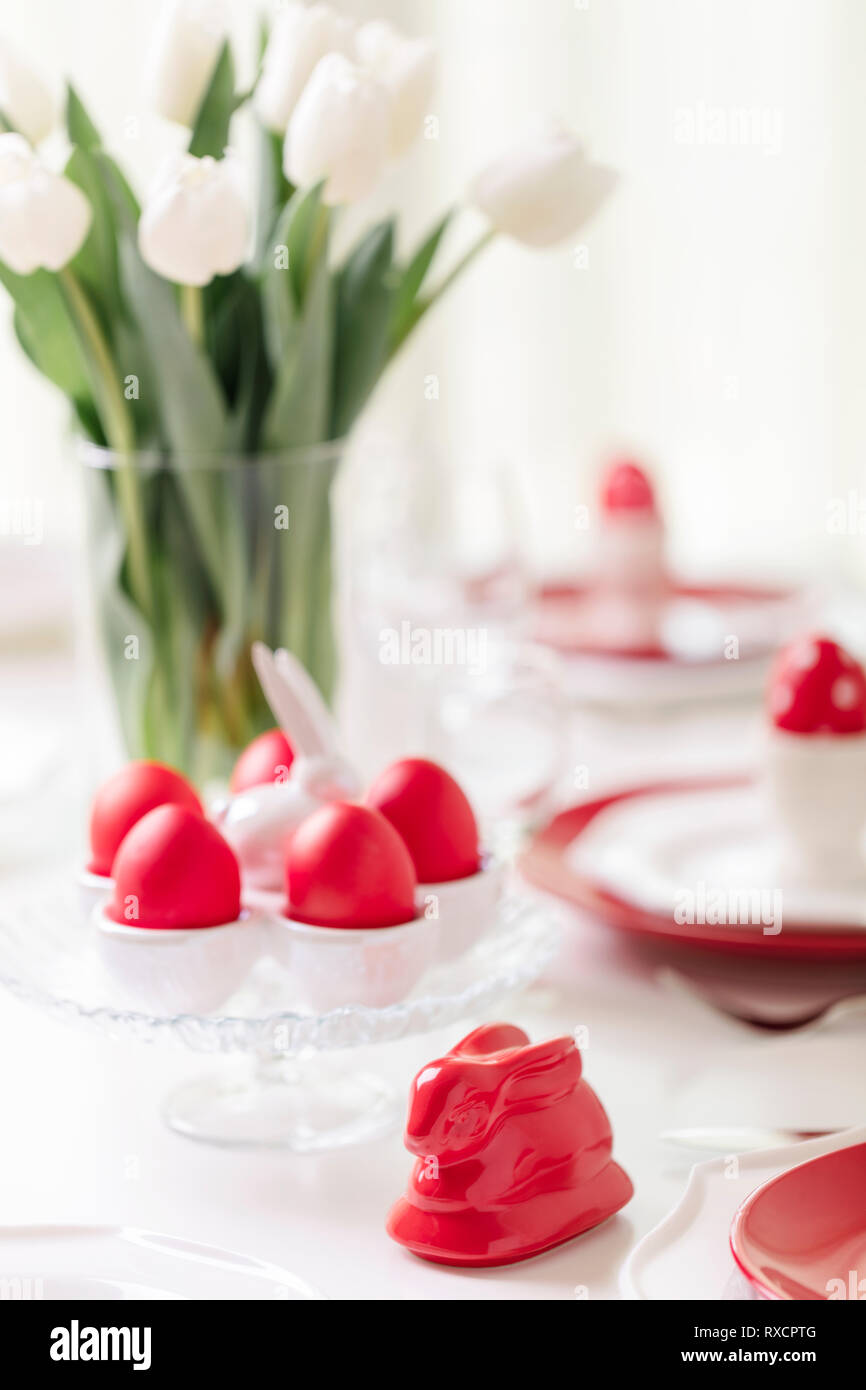 Happy Easter Decor And Table Setting Of The Easter Table Is A