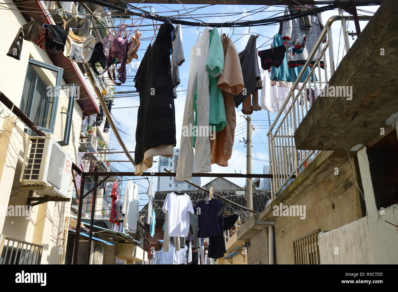 drying clothes in the sun Stock Photo Alamy
