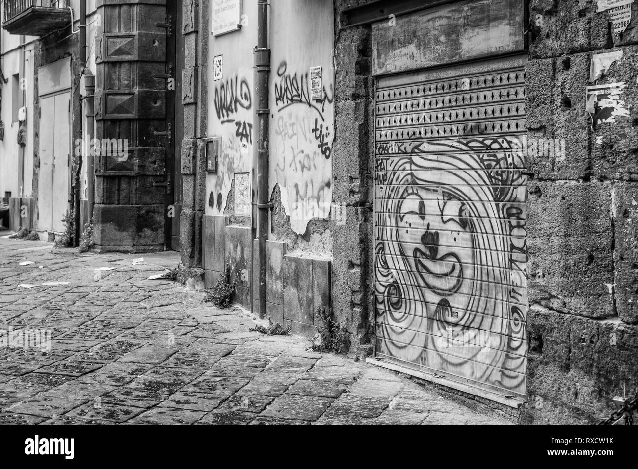 Naples Italy August 08 2015 Narrow Streets Of Naples Black