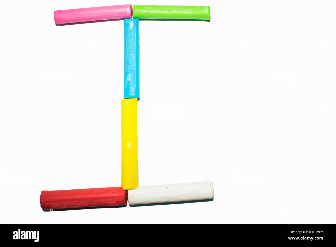 Capital Letter I Alphabet Letter J On A White Background Colorful Clay Sticks Stock Photo Alamy