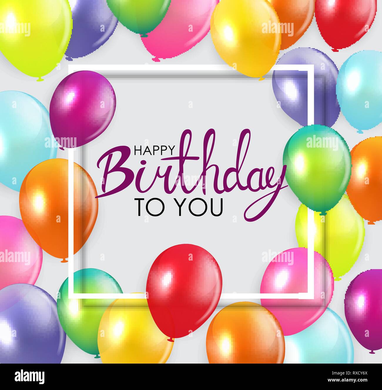 Download Glossy Happy Birthday Balloons Background Vector ...