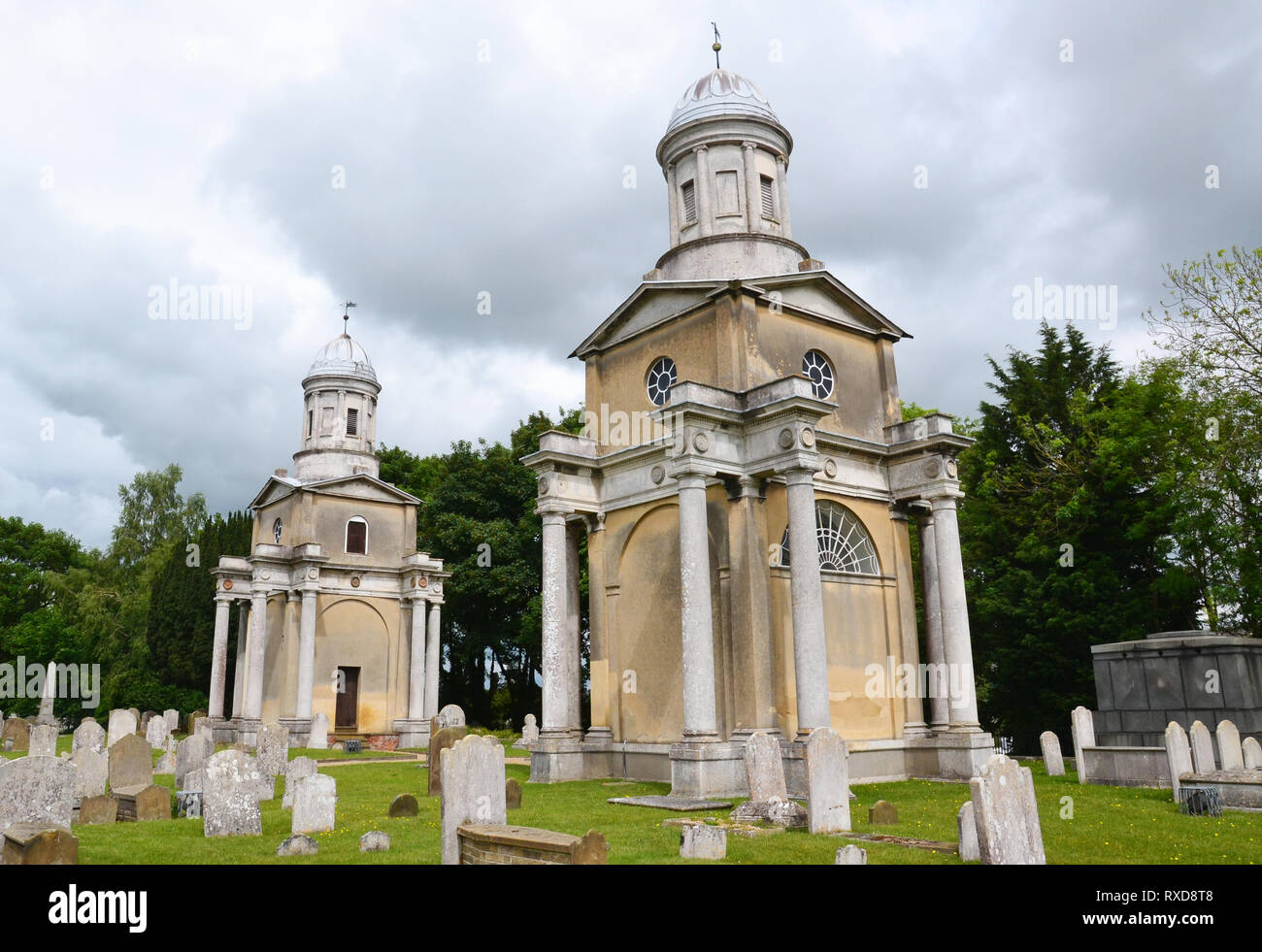 Mistley Towers, Mistley, Essex. Two porticoed classical towers, which