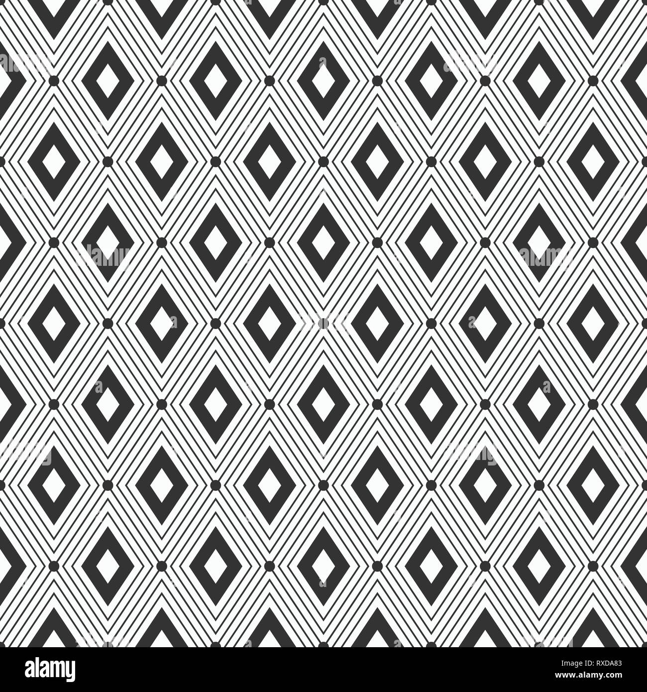 Vector seamless pattern. Geometric background with rhombuses. Dots ...