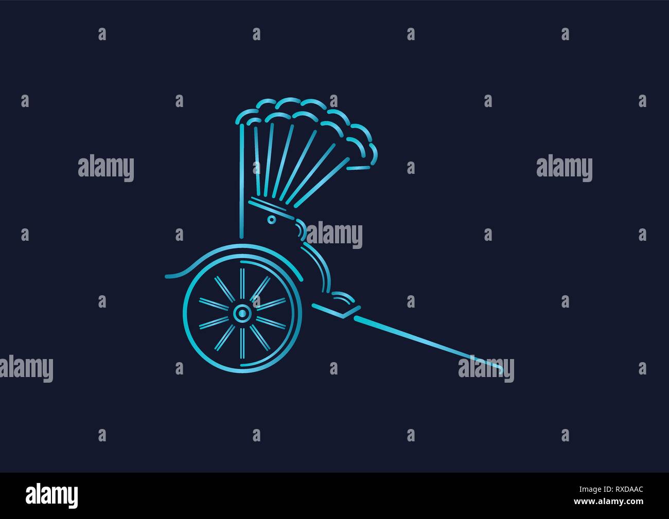 Japanese rickshaw illustration Stock Vector