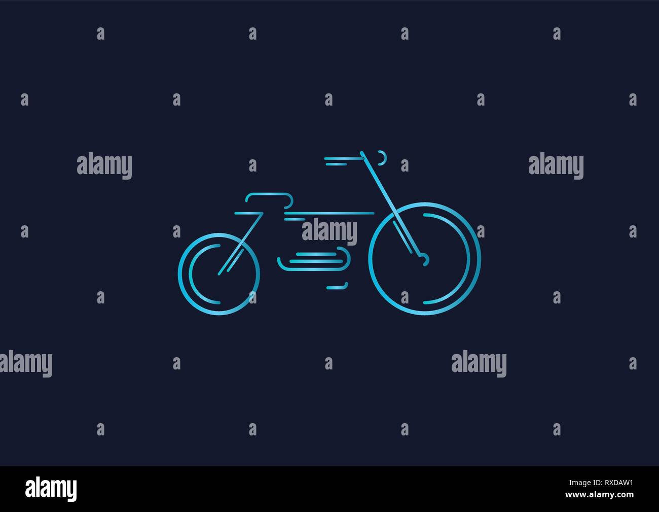 Bicycle gradient line illustration Stock Vector