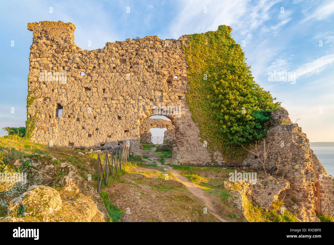 Trevignano Romano (Italy) - A nice medieval town on Bracciano lake, province of Rome, Lazio region, here at sunset Stock Photo