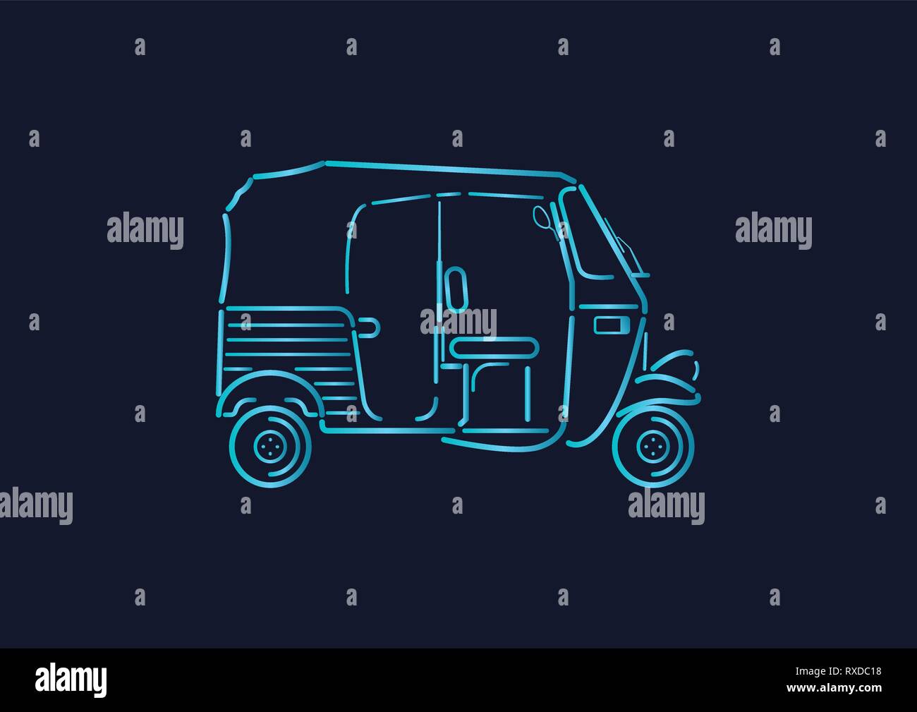 Auto rickshaw illustration Stock Vector