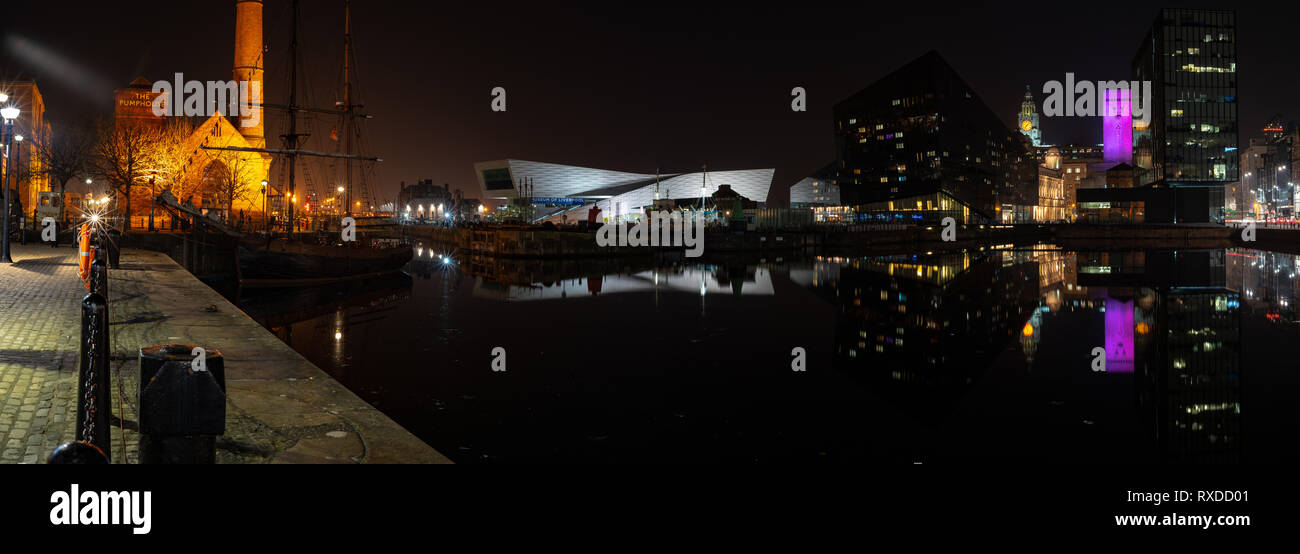 Canning Dock, Mann Island, Liverpool, UK. Image taken in February 2019. Stock Photo