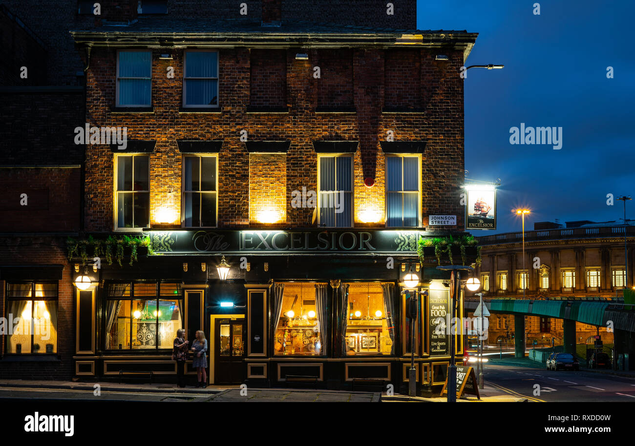 The Excelsior public house, Dale St, Liverpool. Image taken in March 2019. Stock Photo